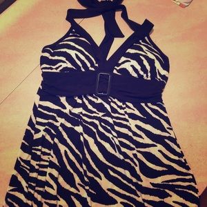 Zebra print halter top